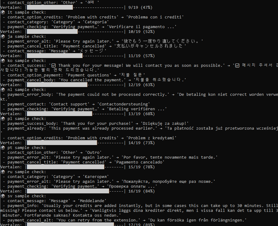 Automated Translation Manager for Browser Extensions